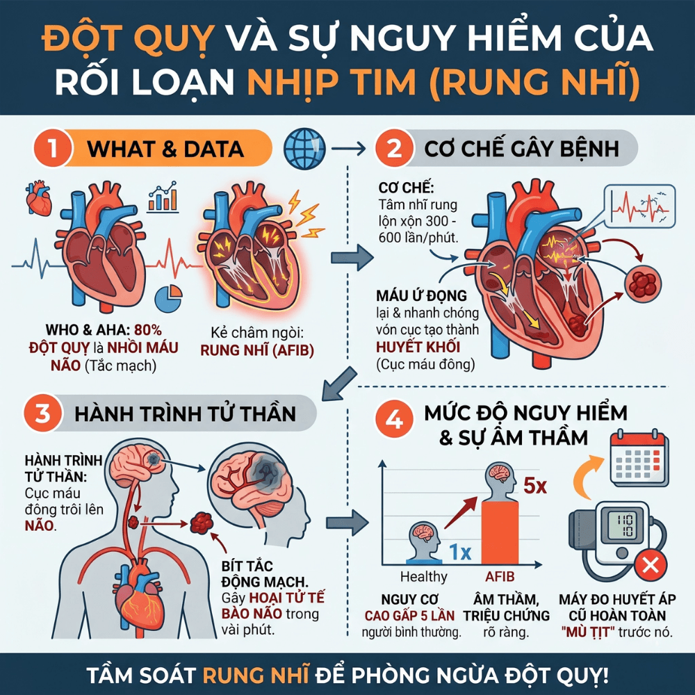 Đột Quỵ Và Sự Nguy Hiểm Của Rối Loạn Nhịp Tim (Rung Nhĩ)